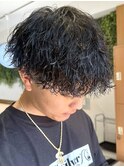 波巻きスパイラルパーマ/メンズマッシュショート/シャドウパーマ