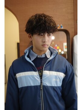 エディ(Edy) メンズパーマ波巻きパーマシャドウパーママッシュ眉毛カット岡山