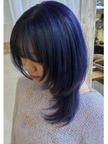 アトリエ エス atelier es HAIRDESIGN&nbsp;ブリーチカラー×ウルフレイヤー ブルーバイオレット