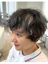 カミオ シオン(KAMIO CION)&nbsp;【大人ハンサム】ホワイトハイライト×くせ毛風ショートパーマ