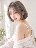 秋のモカグレージュ大人ボブ