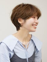 シルフィ(sylph) ふんわり丸みショートボブ_前髪あり♪柔らかブラウン◎
