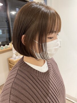 メルト 吉祥寺(melt) 小顔切りっぱなしボブ　ミニボブ　オリーブベージュ