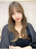 韓国前髪×グレーアッシュ【くびれヘア/髪質改善/フェミニン】