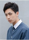 ビジネス刈り上げワイルドアップバングピンパーマナチュラル短髪