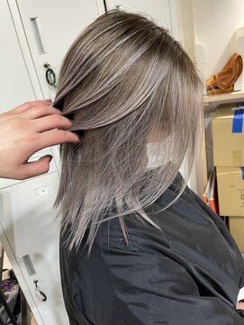 ラフ(LAFF) #バレイヤージュ#グレージュカラー#ボブウルフ#ココアベージュ