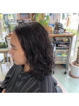 スペースシグマ 理容 美容 メンズロングボブパーマ