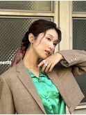 スカーフヘアアレンジ/大人スタイル