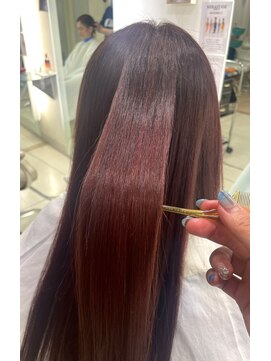 ビアッシュ(Biasshu) ブリーチなし　艶カラー　ワインレッド