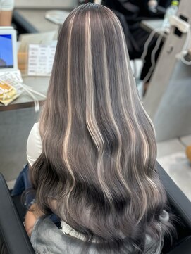ラピス 福岡天神店(Lapis) シルバーアッシュグレージュ×メッシュ