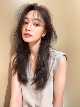 ラベストクズハ(LOVEST KUZUHA) ロングレイヤー/レイヤーカット/韓国風ヘア/ハッシュカット