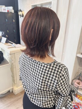 キャアリー(Caary) 福山美容室caary レイヤーボブレッドブラウン秋カラー骨格補正