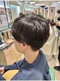 毛流れゆるめワンカール簡単スタイリングショートパーマ