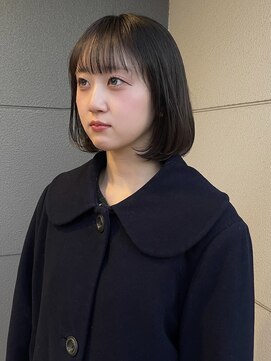 ヘアーアイストゥーレ(HAIR ICI TRE) ミニボブぷつっとカット似合わせカットイメチェンオリーブカラー