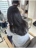透明感暗髪カラー　レイヤーカット