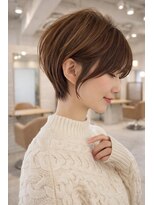 リノ(LINO) 40代50代耳かけ丸みショート/白髪ぼかし