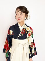 美容堂&nbsp;袴撮影　ツインヘア　束感前髪　撮影メイク