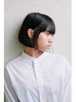 キリエ 豊川稲荷口店(KYLiE) 黒髪ストレートボブ/アッシュブラック/ぱっつん前髪20代30代40代