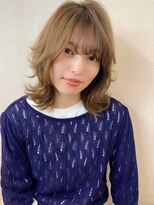 【shige】毛先パーマことりベージュ外ハネフレンチボブ