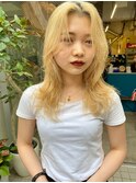 ウルフカット ウルフボブ ワイドバング センターパート