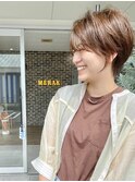 笑顔が光るスリムショート/ショートカット/ショートヘア@30代