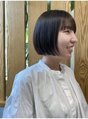 大人可愛いショートボブミニボブ切りっぱなしボブ
