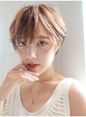 ショートヘア_マチルダボブピンクベージュ_49344