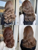 美容室フルール&nbsp;20代30代40代ストレートボブハイライト立体感ブリーチ透明感