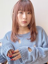 ナチュラルベージュ/ワイドバング/レイヤー/ケアブリーチ