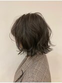 大人かわいい前髪セシルカットココアブラウンフリンジウェーブ