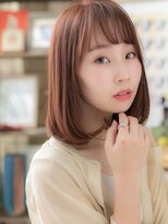 カバーヘア イヴ 戸頭店(COVER HAIR EVE)&nbsp;★ミルクティーピンク前下がりワンカールボブ20代30代40代★10