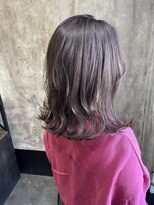 フルアヘッド(FULL A HEAD)&nbsp;切りっぱなしミディアム/20代30代40代トレンドヘア/ピンクカラー