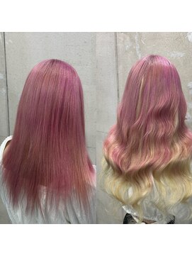 エデン 福岡店(EDeN) #バレイヤージュ#抜きっぱなし#ピンクカラー#ブロンド