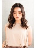 大人可愛い　かき上げスタイル　センターパート　吉祥寺