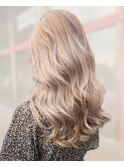 ブリーチカラーミルクティーベージュ◎韓国風くびれヘア