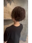ツーブロックショートパーマアッシュ