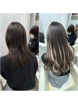 ハイライト×編み込みエクステ