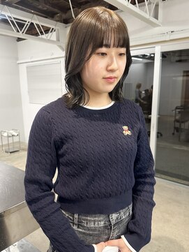 パーク(PARK) オリーブベージュ×ミディアムレイヤー くびれヘア