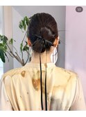 ヘアセット/カチモリ/リボンヘア/韓国/結婚式/顔まわり