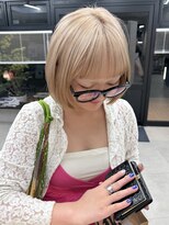 ミース(MIES)&nbsp;ハイトーンボブ/ハイトーンベージュ/ケアブリーチ/担当者平井