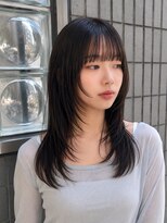 フェイス 石川町 (FACE) 小顔レイヤーカット×オリーブベージュ×シースルーバング