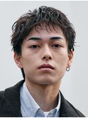 新橋メンズパーマツイストスパイラルパーマ波巻きニュアンス