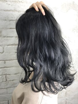 プライズ アイリス 池袋東口店(prize Iris) ブルーブラック/バレイヤージュミディ【池袋 美容室】