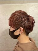 王道マッシュ×ワインレッド