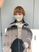 モルニ(MORNI)&nbsp;髪質改善トリートメント_マロンベージュ Aラインボブ かきあげ