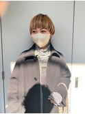 髪質改善トリートメント_マロンベージュ Aラインボブ かきあげ