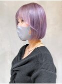 ラベンダーミニボブ_チェリーブラウンフェミニンロング_ba387362