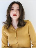 【Gallica】透明感オリーブベージュ/顔周りレイヤー/透け感