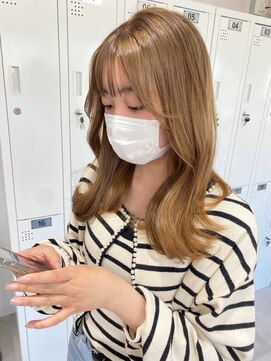 ツキ 横浜店(tuki) ミルクティーベージュダブルカラーインナーカラーケアブリーチ