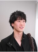 癖毛風ニュアンスショートパーマ